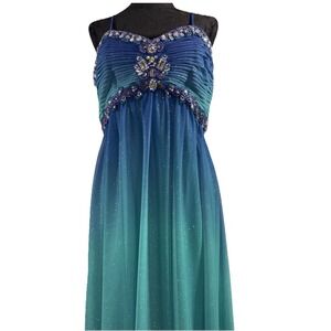 Y2K Prom Dress 12 Fairy Maxi Evening Ball Gown 90s Ombre Formal Under The Sea